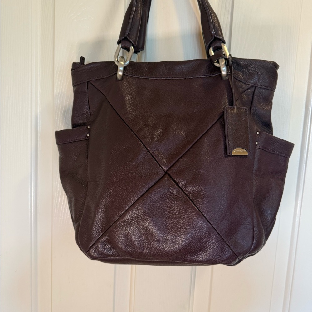 Calvin Klein Rich Brown Leather Tote